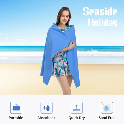 2PC Set Solid Microfiber Gym Towel