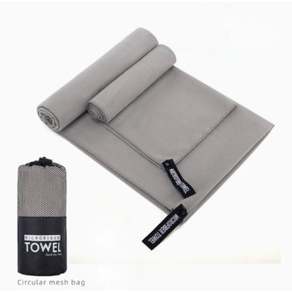 2PC Set Solid Microfiber Gym Towel