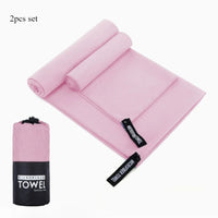 2PC Set Solid Microfiber Gym Towel